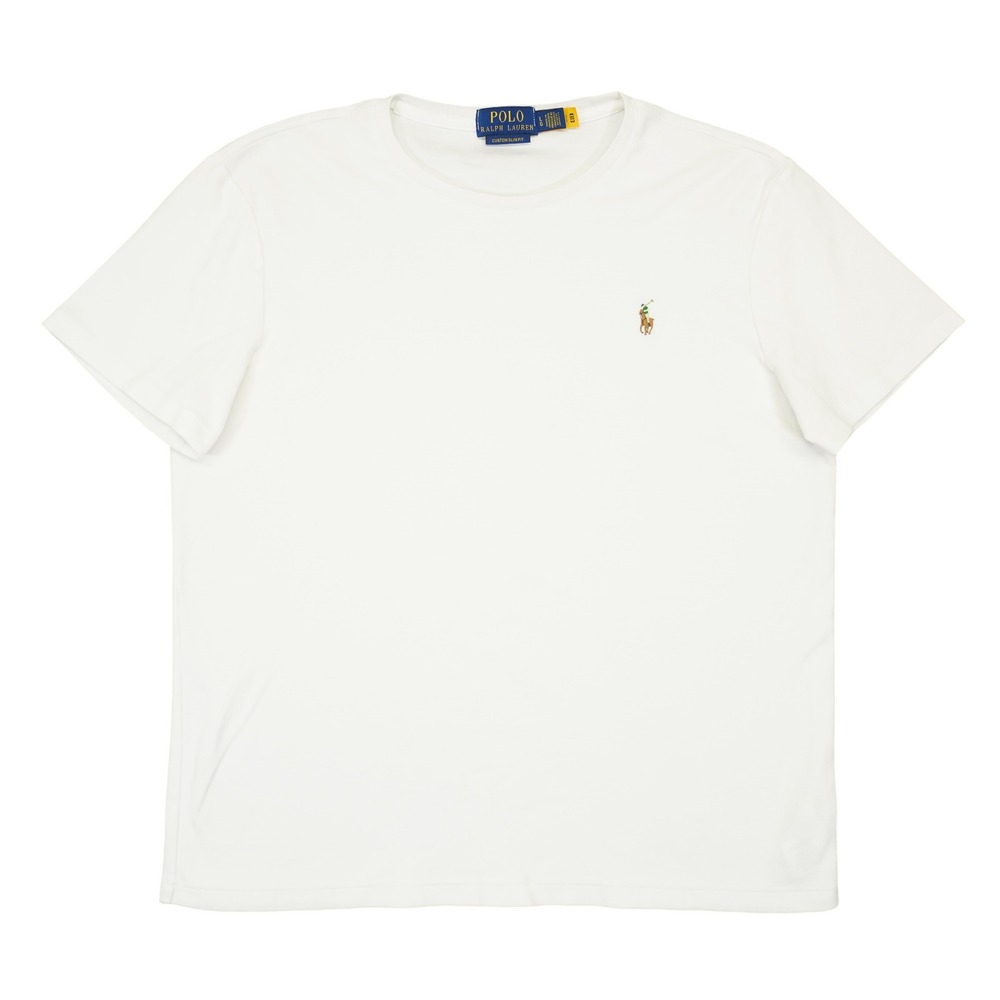 Polo Ralph Lauren T-Shirt Mens M White Custom Slim Fit Pony Logo Cotton Tee